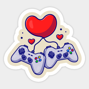 Console With Heart Cartoon Sticker